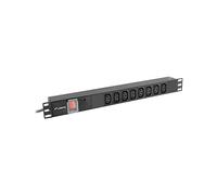 MULTIPRESA PDU PER RACK LANBERG PDU-08I-0200-C20-BK, 250 V, Server, switch, UPS