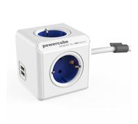Multipresa PowerCube Extended USB 4 prese 2 USB-A cavo 1,5 m blu supporto