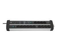 Brennenstuhl Premium Protect-Line - Ciabatta da gaming, 14 prese, con 2 interruttori e protezione da sovratensioni (presa multipla con cavo da 3 m, 2 porte USB 3,1 A, Made in Germany
