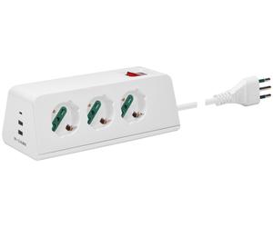 MULTIPRESA PRESA CIABATTA SCRIVANIA VIMAR 00608.CC.B BOSCH USB A C INTERRUTTORE