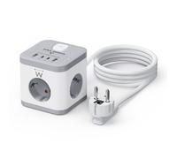 MULTIPRESA PRESA MULTIPLA 3 POSTI SCHUKO CON 2 PORTE TYPE-C E 2 PORTE USB-A | EW