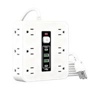 Multipresa - Prolunga con 16 prese CA, multipresa con protezione contro le sovratensioni con interruttore | Dispositivo di controllo elettrico ideale per la gestione 'energia in ufficio, casa