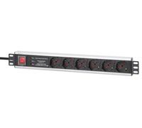 Techly Professional Multipresa 6 posti Rack 19'' con protezione e interruttore S