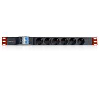 Techly Professional Multipresa per Rack 19'' 6 posti con magnetotermico e spina Schuko