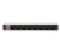 Techly Professional Multipresa per rack 19'' 8 posti con interruttore, 1,5U, spina italiana, nero