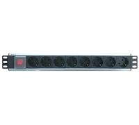 Techly Professional Multipresa 8 Posti da Rack 19'' con Interruttore Spina Schuk