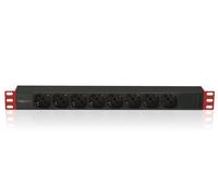 Techly Professional Multipresa da rack 19'' 1U 107746 8 posti con connettore C14 Nero/Rosso