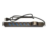 LINK MULTIPRESA ALIMENTAZIONE PER RACK 19 CON 6 PRESE UNIVERSALI TRIPOLARI/SCHUKO MAGNETOTERMICA