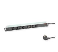 Multipresa Roline per armadi rack PDU da 19" con 8 prese C13 e cavo Schuko grigio da 2 m