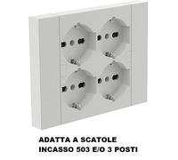 MULTIPRESA SALVASPAZIO A MURO DA INCASSO 4 SCHUKO ADATTA A CASSETTA 503