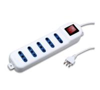 MULTIPRESA SCARPETTA CIABATTA ELETTRICA 5 POSTI 10/16A BIPASSO CON INTERRUTTORE