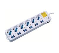 Ewent EW3930 prolunghe e multiple 1,5 m 6 presa(e) AC Interno Bianco