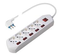 POLY POOL PP2509 Multipresa tavolo 5 uscite con interruttori Multiswitch Bianco