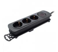 Multipresa TM Electron 3 uscite con protezione nera