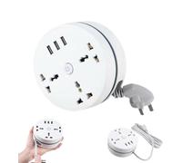 Multipresa universale, multipresa portatile retrattile, con 3 prese e 3 porte USB, piccola stazione di ricarica portatile da scrivania per ufficio e viaggi (9.2ft)