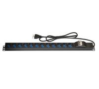 MULTIPRESA VERTICALE A 12 PORTE PER ARMADI RACK CON INTERRUTTORE MAGNETOTERMICO