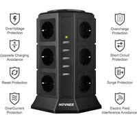 Multipresa Verticale Con 12 Prese 2500W 10 5 USB Ciabatta x SmartPhone, Tablet