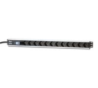 Multipresa Verticale 12 Posti con Magnetotermico Tipo Tedesco per armadi Rack