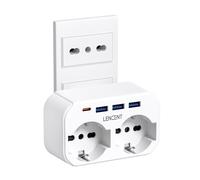 Multiprese Salvaspazio Da Muro, Presa Elettrico Con 2 Prese IT & 3 Porte USB-A &