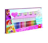 Multiprint 3 Timbri per Bambini e 36 Pennarelli Colorati Disney Princess, Made in Italy, Set Timbrini Bimbi, in Legno e Gomma Naturale, Inchiostro Lavabile Atossico, Idea Regalo, 57660