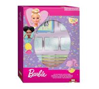 Multiprint Barbie Box 4 Timbri, 7 Pennarelli, Stampa Lettere, Set da 12 Pezzi