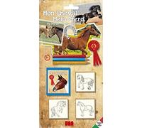 Multiprint Blister 3 Timbri per Bambini Cavalli, 100% Made in Italy, Set Timbrini Bimbi Personalizzati, in Legno e Gomma Naturale, Inchiostro Lavabile Atossico, Idea Regalo, Art.03895