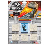 Multiprint Blister 5 Timbri per Bambini Jurassic World, 100% Made in Italy, Set Timbrini Bimbi Personalizzati, in Legno e Gomma Naturale, Inchiostro Lavabile Atossico, Idea Regalo, Art.05975