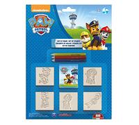 Multiprint Blister 5 Timbri per Bambini Paw Patrol, 100% Made in Italy, Set Timbrini Bimbi Personalizzati, in Legno e Gomma Naturale, Inchiostro Lavabile Atossico, Idea Regalo, Art.05903