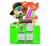 Multiprint Blister Timbri per Bambini Sagomati 44 Gatti, 100% Made in Italy, Set Timbrini Bimbi Personalizzati, in Legno e Gomma Naturale, Inchiostro Lavabile Atossico, Idea Regalo, Art.11986