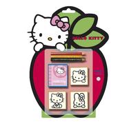 Multiprint Blister Timbri per Bambini Sagomati Hello Kitty Olympics, 100% Made in Italy, Set Timbrini Bimbi Personalizzati, in Legno Gomma Naturale, Inchiostro Lavabile Atossico, Idea Regalo, 11803
