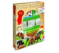 Multiprint Box 4 Timbri per Bambini Cavalli, 100% Made in Italy, Set Timbrini Bimbi Personalizzati, in Legno e Gomma Naturale, Inchiostro Lavabile Atossico, Idea Regalo, Art.27895