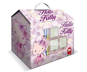Multiprint Casetta 7 Timbri per Bambini Hello Kitty Olympics, 100% Made in Italy, Set Timbrini Bimbi Personalizzati, in Legno e Gomma Naturale, Inchiostro Lavabile Atossico, Idea Regalo, Art.09803