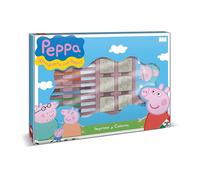 Multiprint Valigiotto Maxi 7 Timbri per Bambini Peppa Pig, 100% Made in Italy, Set Timbrini Bimbi Personalizzati, in Legno e Gomma Naturale, Inchiostro Lavabile Atossico, Idea Regalo, Art.04875