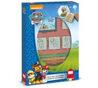 Multiprint Box 4 Timbri per Bambini Paw Patrol, 100% Made in Italy, Set Timbrini Bimbi Personalizzati, in Legno e Gomma Naturale, Inchiostro Lavabile Atossico, Idea Regalo, Art.27903