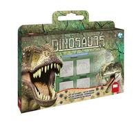 Multiprint - Valigetta 7 Timbri Dinosauri | Valigetta in cartone con 7 timbri, 3 pennarelli, album da colorare e inchiostro lavabile