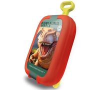 Multiprint - Trolley Dinosauri | Trolley con ruote e manico allungabile: 7 timbri, 18 pennarelli, 5 matite, album, 30 stickers