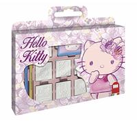 Multiprint - Valigetta 7 Timbri Hello Kitty | Valigetta in cartone con 7 timbri, 3 pennarelli, album da colorare e inchiostro lavabile