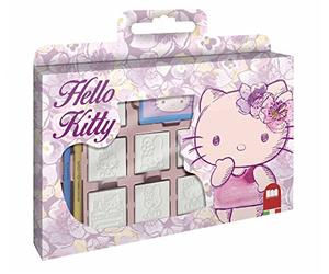 Multiprint Valigetta 7 Timbri per Bambini Hello Kitty Olympics, 100% Made in Italy, Set Timbrini Bimbi Personalizzati, in Legno e Gomma Naturale, Inchiostro Lavabile Atossico, Idea Regalo, Art.07803