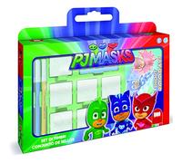 Multiprint Valigetta 7 Timbri per Bambini Pj Mask, 100% Made in Italy, Set Timbrini Bimbi Personalizzati, in Legno e Gomma Naturale, Inchiostro Lavabile Atossico, Idea Regalo, Art.07954