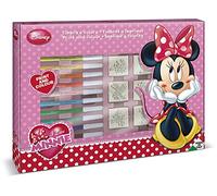 Multiprint Valigiotto Maxi 7 Timbri per Bambini Disney Minnie, 100% Made in Italy, Set Timbrini Bimbi Personalizzati, in Legno e Gomma Naturale, Inchiostro Lavabile Atossico, Idea Regalo, art.04866