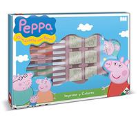 Multiprint Valigiotto Maxi 7 Timbri per Bambini Peppa Pig, 100% Made in Italy, Set Timbrini Bimbi Personalizzati, in Legno e Gomma Naturale, Inchiostro Lavabile Atossico, Idea Regalo, Art.04875