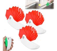Multipurpose 9-in-1 Spatula Caulking Tool,Foldable Spatula & Sealant Applicator with Scraper Edges,Durable PP Foldable Caulking Spatula Grout Removal Tool,for Home Renovation and DIY Project (3*Red)