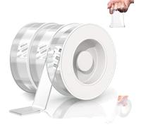 Multipurpose Mounting Tape, Usefulon Extra Large Double Sided Tapes, Clear & Tough Nano Tapes, Invisible Raceless Waterproof Residue-Free Removal for Wall, Posters, Rug, Picture Hanging (3pcs)