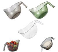 Multipurpose Rice Washing Bowl Strainer with Handle & Side Drainers (3Pcs)