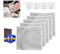 Multipurpose Wire Dishwashing Rags for Wet and Dry, Multipurpose Non-Scratch Scrubbing Wire Dishwashing Rags, Japanese Steel Wire Dish Towel Scrubs & Cleans for Dishes, Sinks, Counters (15pcs)