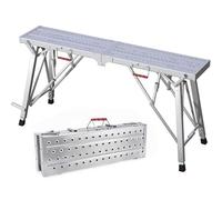 Multipurpose Work Platform, Portable Scaffolding Durable Work Platform Scaffold Tower Ladder Stool Bench for Ceiling-880 Lbs Maximum Load, 6-Gear Adjustable Height