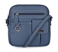 MultiSac North South Mini Zip Around Crossbody Bag, Corpo a Croce Donna, Denim