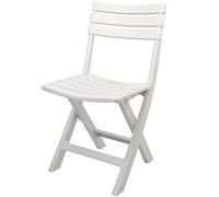 Multistore 2002 - Sedia da giardino o da campeggio pieghevole in plastica, colore: bianco