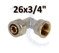 Multistrato avvitare - Gomito curva 90° femmina 3/4'' x 26 mm