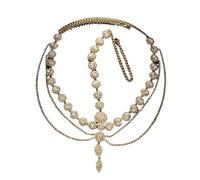 Multistrato Copricapo da sposa Catena for testa Accessori Geometria Fascia for capelli for accessori di gioielli Per Matrimoni(Gold)